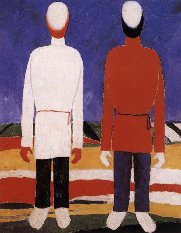 Kasimir Malevich Two men portrait Germany oil painting art